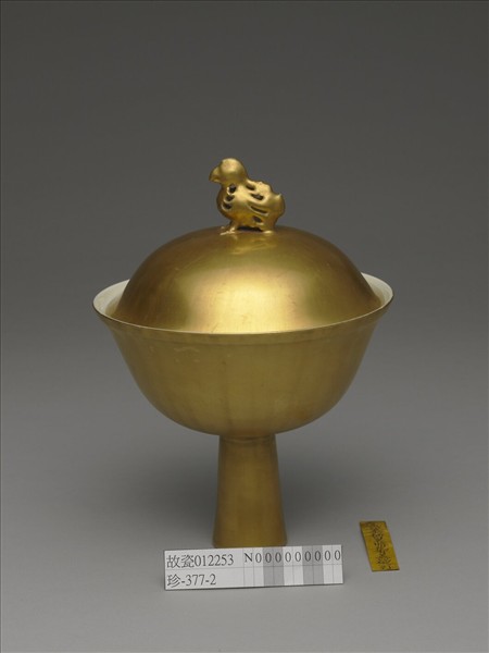 泥金釉萬壽齊天高足蓋碗