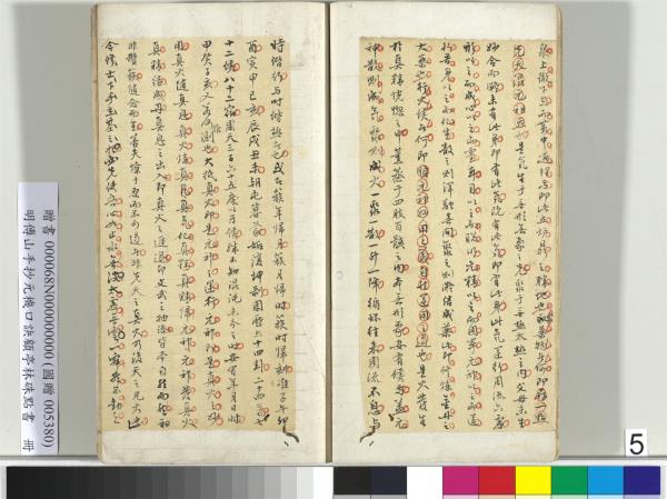 明傅山手抄元機口訣顧亭林硃點書　冊