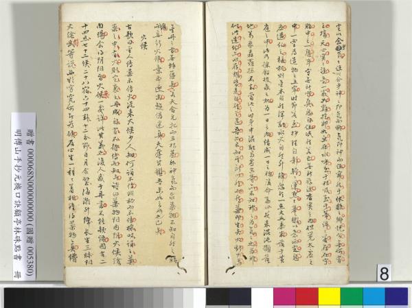 明傅山手抄元機口訣顧亭林硃點書　冊