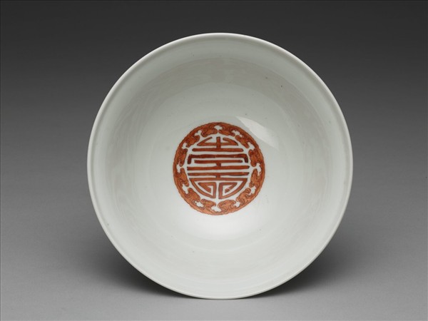 白瓷描紅雙龍紋高足蓋碗