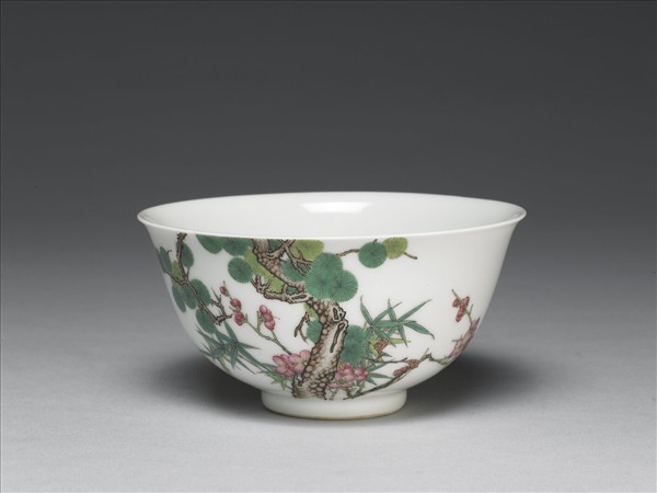 琺瑯彩歲寒三友茶碗