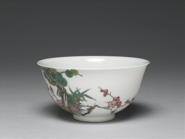 琺瑯彩歲寒三友茶碗