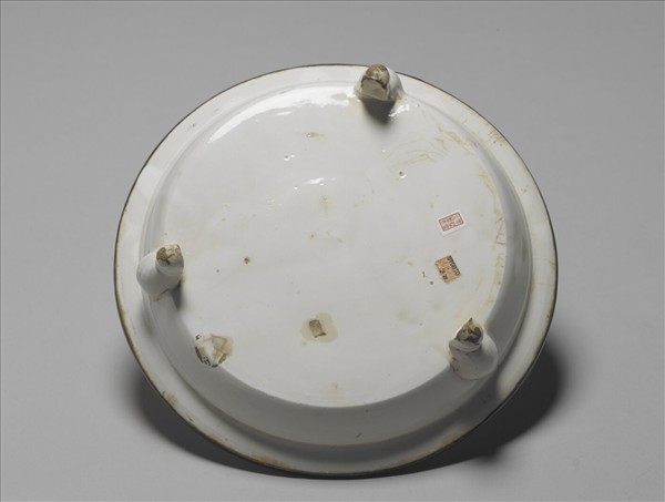 霍州窯 白瓷三足盤