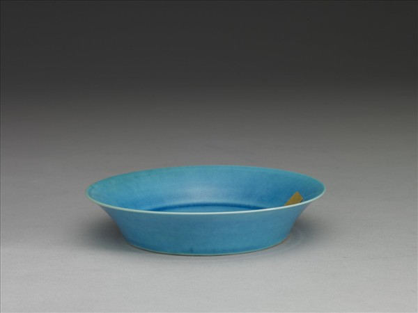孔雀藍釉碟