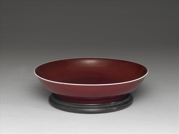 霽紅釉盤
