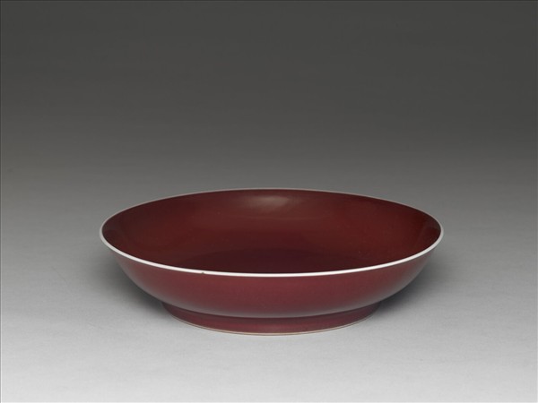 霽紅釉盤