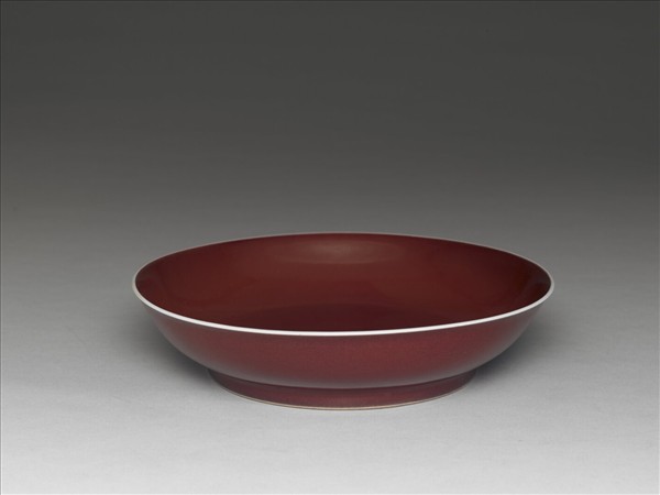 霽紅釉盤