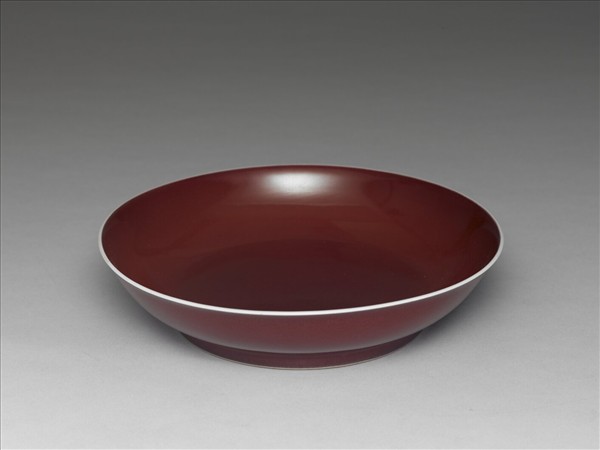霽紅釉盤