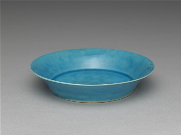 孔雀藍釉碟