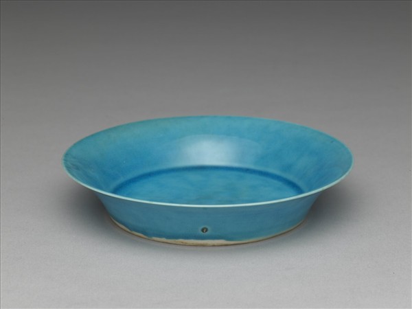 孔雀藍釉碟