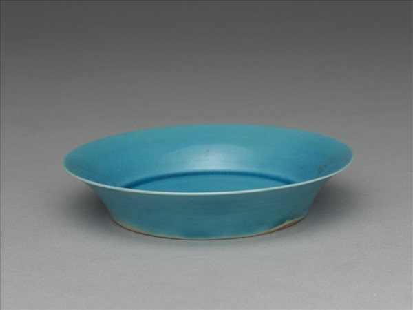 孔雀藍釉碟