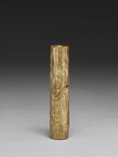 仿古螭鳳紋玉管