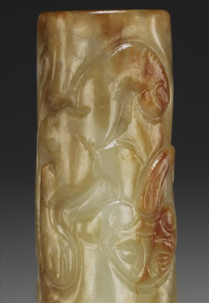 仿古螭鳳紋玉管