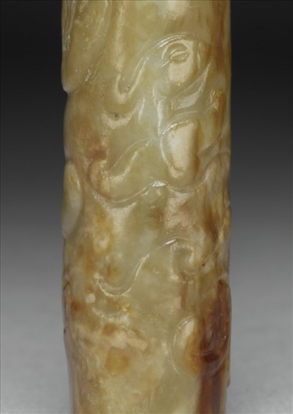 仿古螭鳳紋玉管