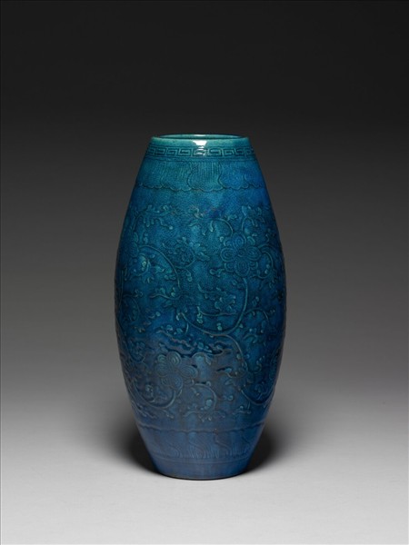 孔雀藍釉橄欖瓶