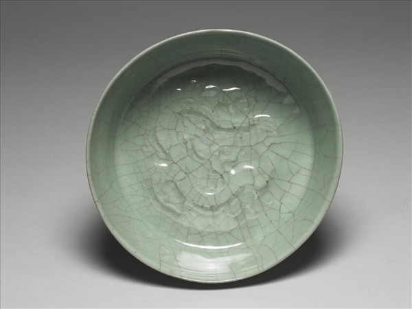 官窯 青瓷印花龍紋洗