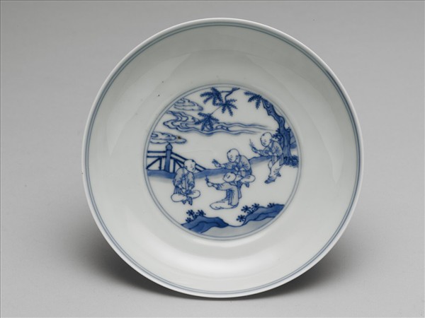 青花嬰戲圖盤