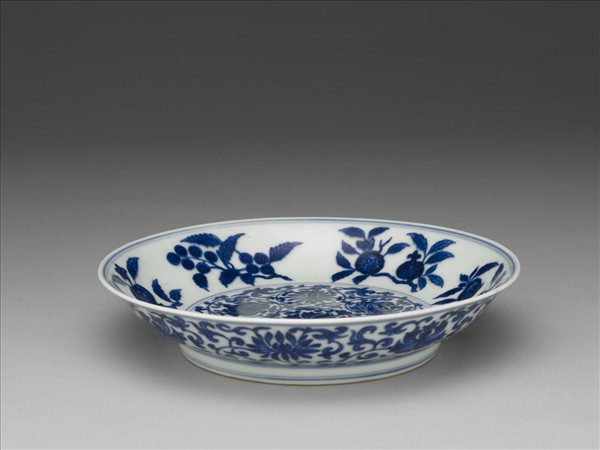 青花花果紋盤