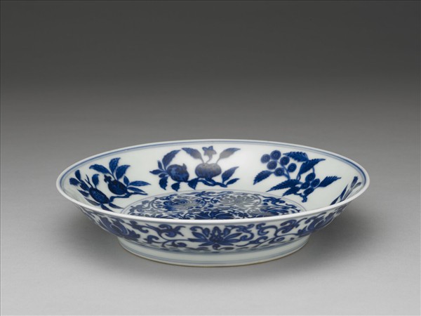 青花花果紋盤
