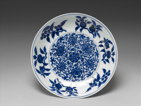 青花花果紋盤