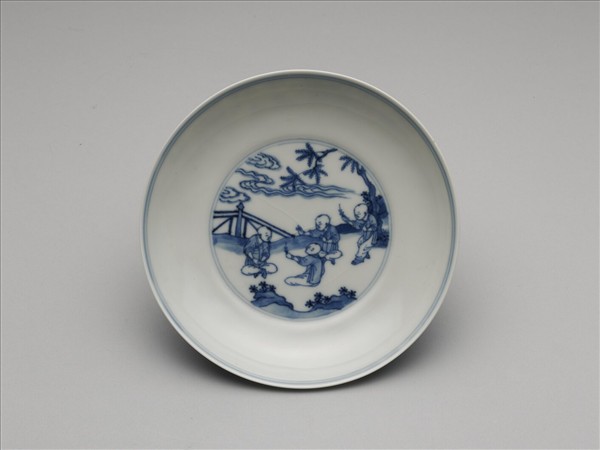青花嬰戲圖盤