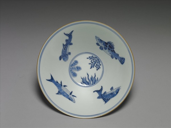 青花魚藻紋碗