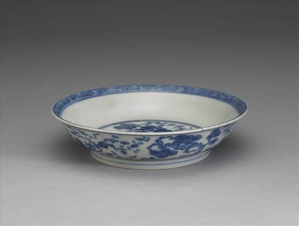 青花歲寒三友圖盤