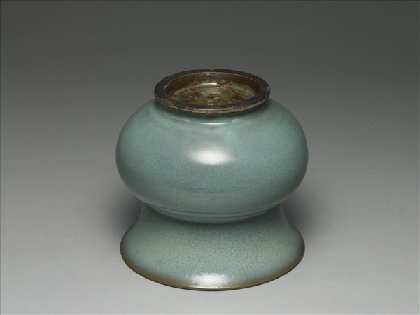 鈞窯 天藍釉渣斗式盆