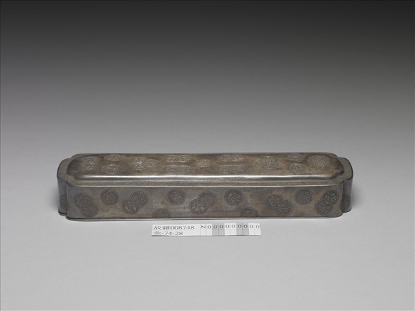 花果紋長方銀盒