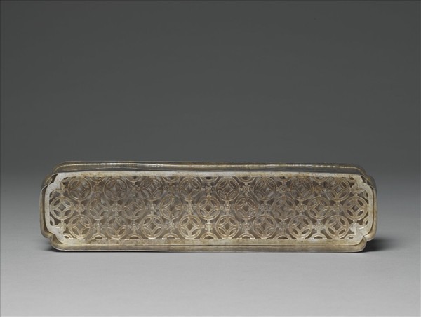 花果紋長方銀盒