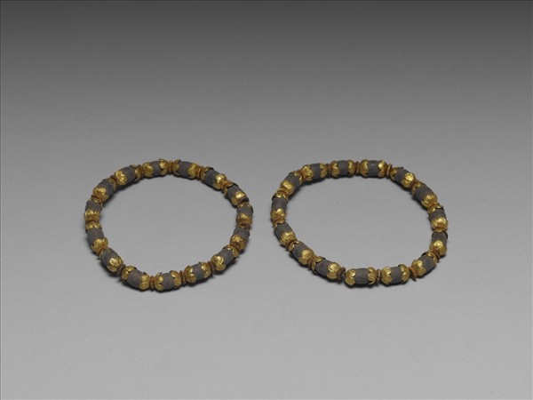 鍍金托蓮子形手鐲（一對）