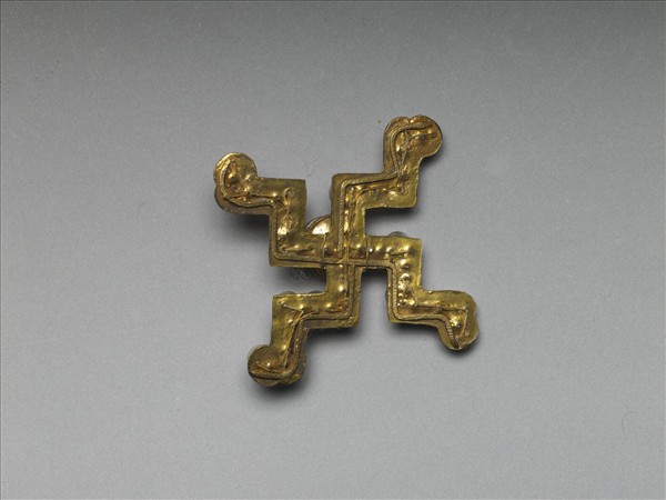 銀鍍金嵌珠寶卍式帽正