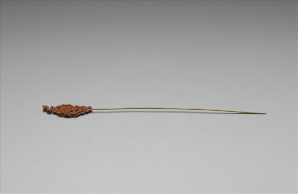 鍍金珊瑚珠囍字首簪