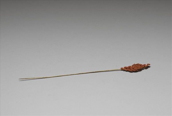 鍍金珊瑚珠囍字首簪