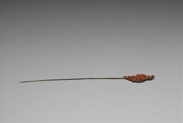 鍍金珊瑚珠囍字首簪