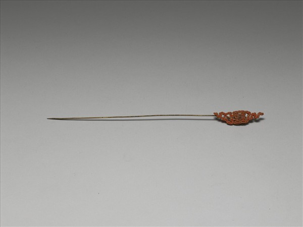 鍍金珊瑚珠囍字首簪