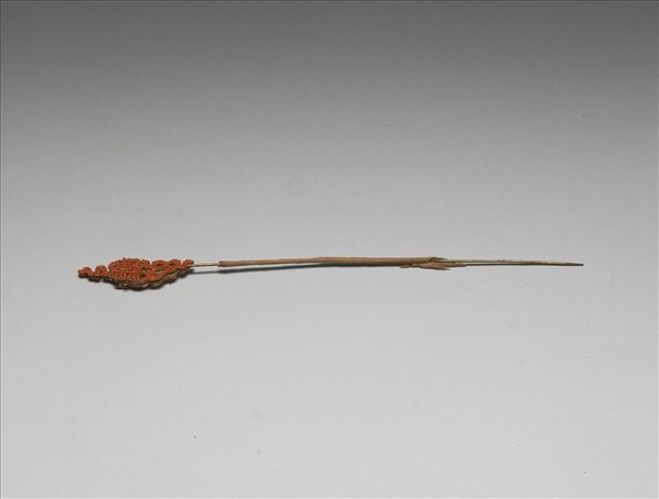 鍍金珊瑚珠囍字首簪