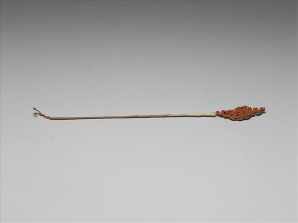 鍍金珊瑚珠囍字首簪