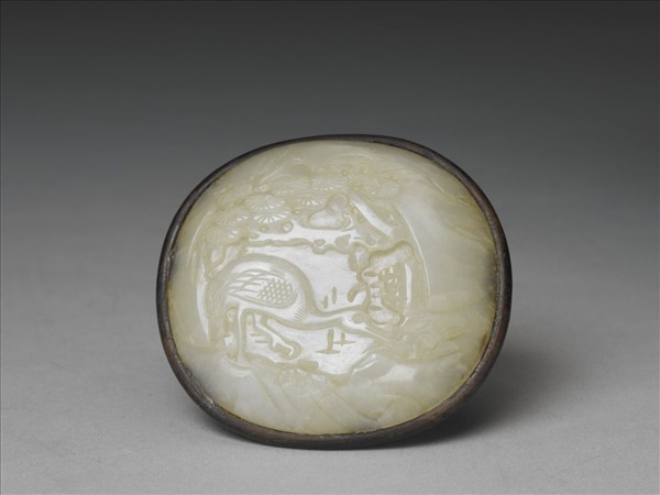 玉蓮池水禽紋飾件