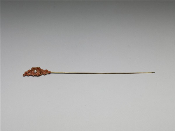 鍍金珊瑚珠囍字首簪