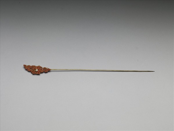 鍍金珊瑚珠囍字首簪