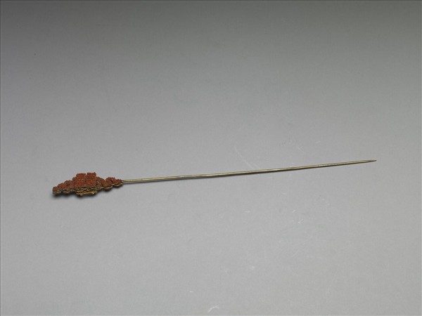 鍍金珊瑚珠囍字首簪