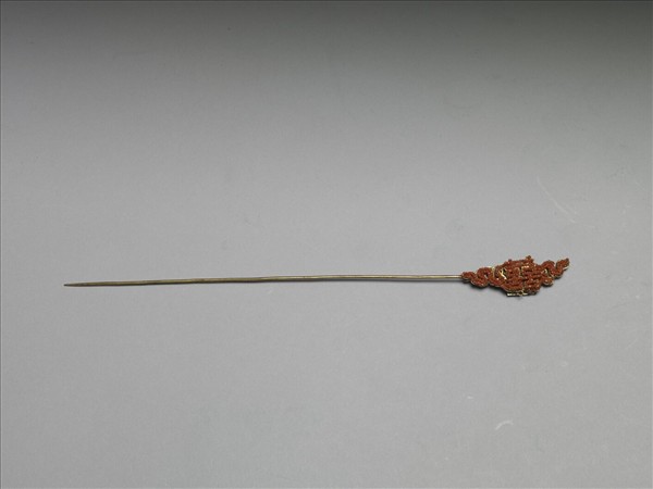 鍍金珊瑚珠囍字首簪