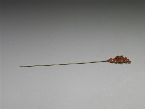 鍍金珊瑚珠囍字首簪