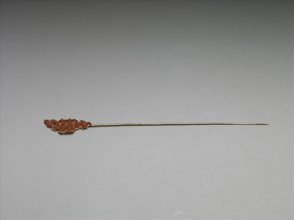 鍍金珊瑚珠囍字首簪