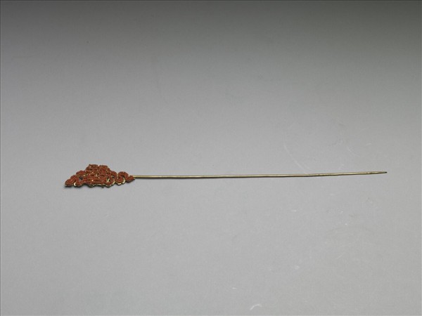 鍍金珊瑚珠囍字首簪