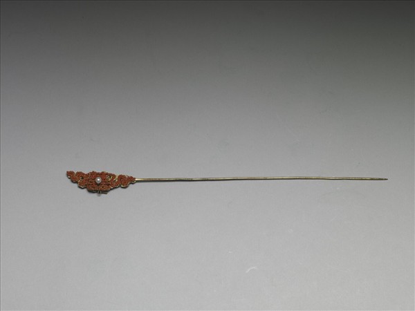 鍍金珊瑚珠囍字首簪