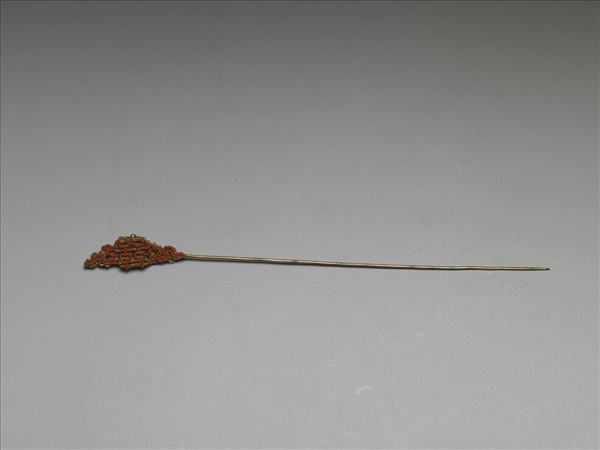 鍍金珊瑚珠囍字首簪