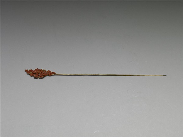 鍍金珊瑚珠囍字首簪