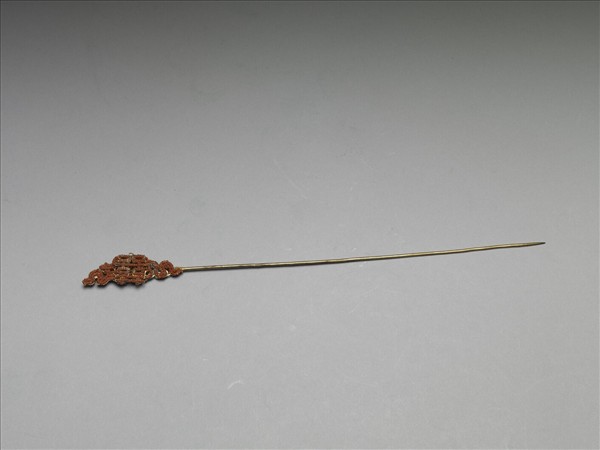 鍍金珊瑚珠囍字首簪